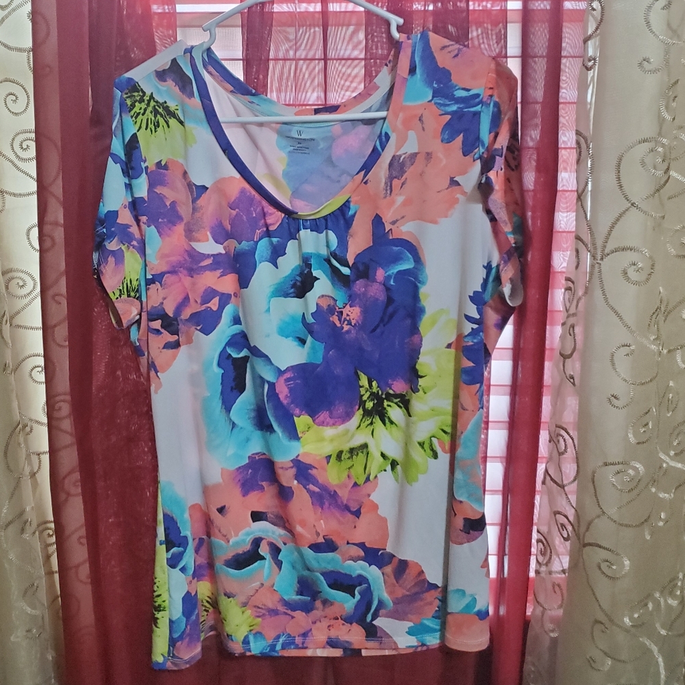 Worthington Boatneck Short Sleeve Blouse
